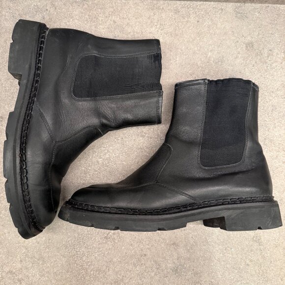 Cole Haan 8 Chelsea Black Leather Fall Boots Pull On Waterproof Rain Booties - Picture 16 of 16